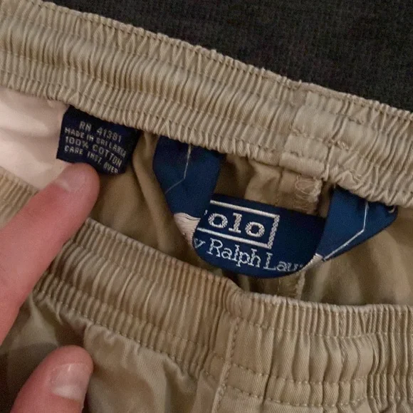 Vintage Polo Ralph Lauren elastic drawstring waist lightweight khaki chinos XL - Picture 5 of 10
